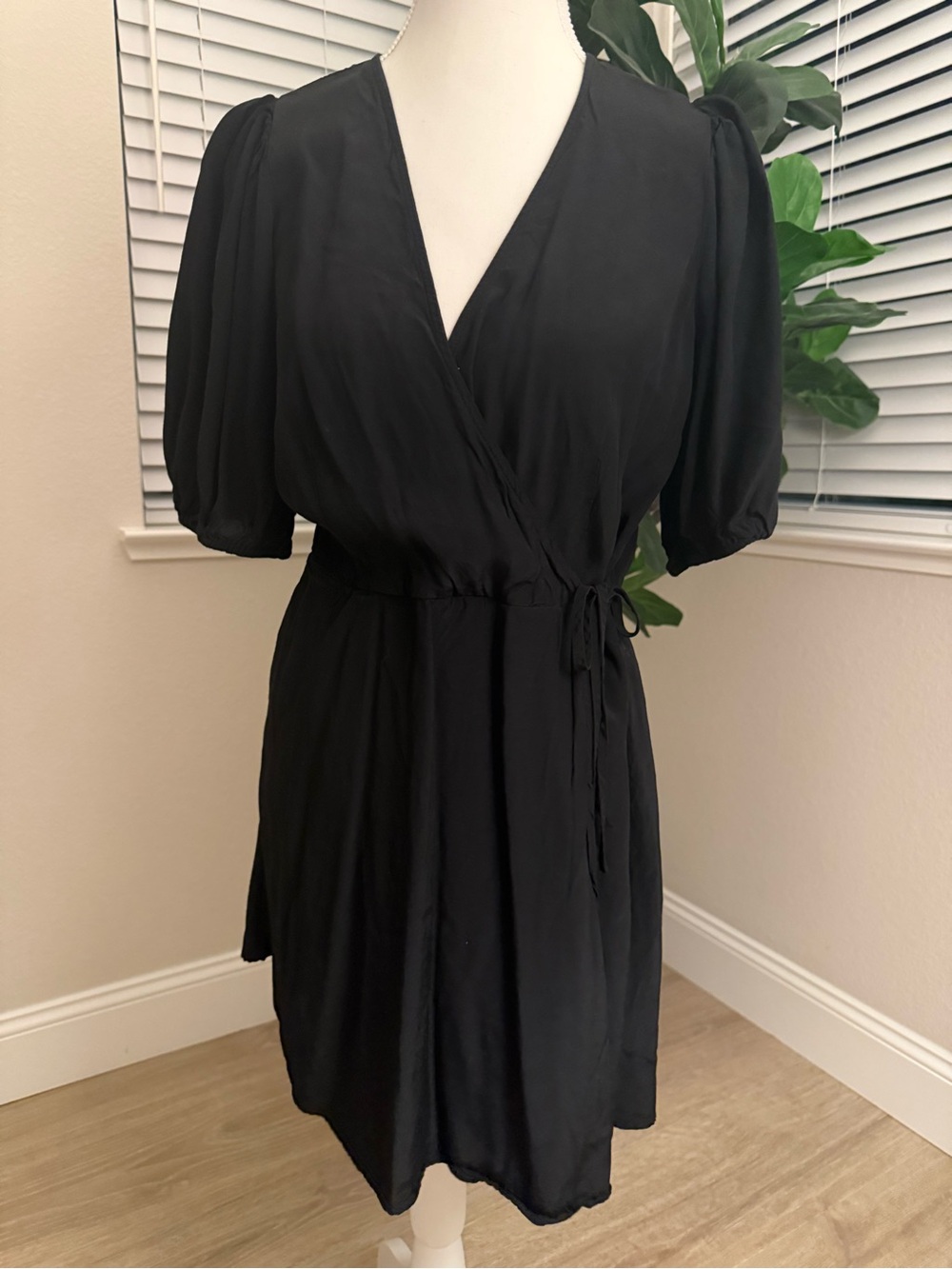 Classic Black Wrap Dress - Timeless Women's Style size M